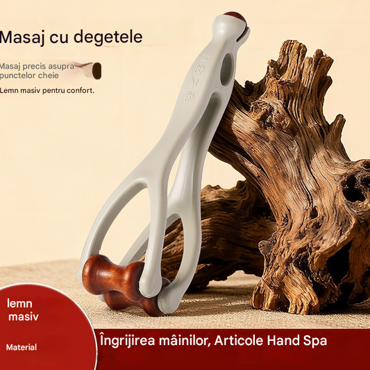 Pachet de 2 - Aparate de masaj Shiatsu din lemn masiv: Rolele din lemn natural ameliorează eficient rigiditatea articulațiilor și elimină oboseala mâinilor. 🌿