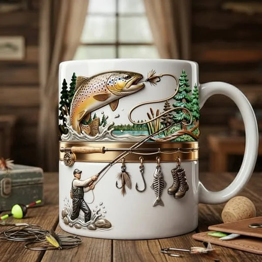 🎣O ceașcă de cafea care te face să te îndrăgostești de pescuit
