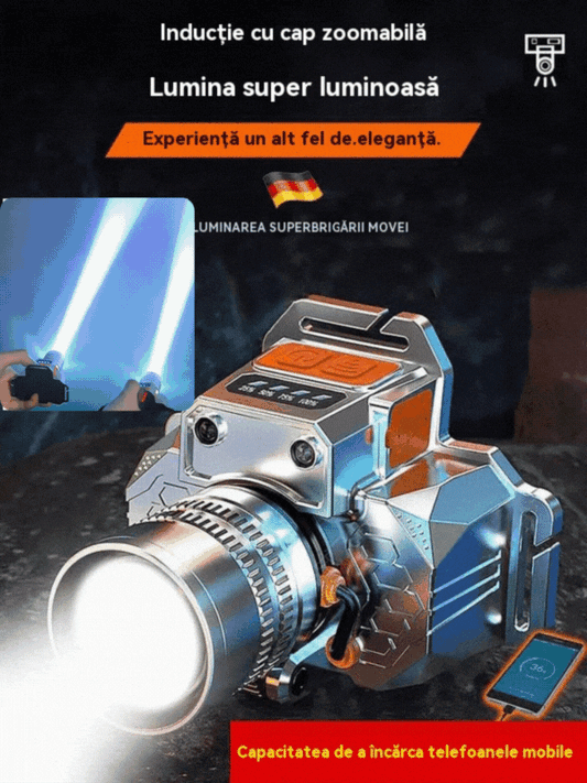 🔦【Cumpărați 1 obțineți 1 gratuit】Lanternă ultra-luminoasă cu senzor montat pe cap, eliberează mâinile, timp de iluminare ultra-lung