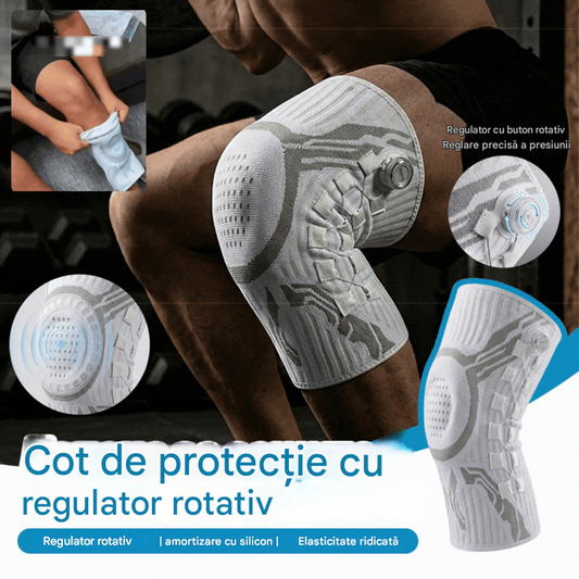 🦵🦵Orteză de genunchi sport cu compresie din silicon, cu arc absorbant pentru alergare în aer liber și fitness