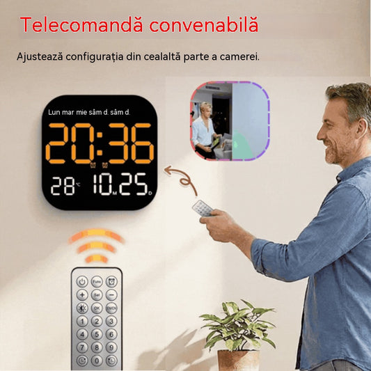 🕰️ Ceas digital cu dublă utilizare pentru acasă/birou: Trezește-te cu ușurință și spune adio ceasurilor deșteptătoare enervante! Luminozitate reglabilă, funcționare silențioasă și afișare a temperaturii.