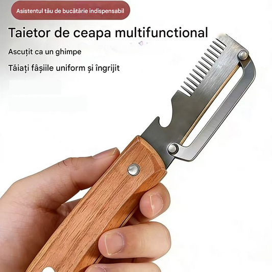 ✅Cumpără 1, primești 1 gratis!🧅🔪 Curățător de bucătărie multifuncțional 3 în 1: Curăță, taie și deschide capacele de sticle! 🔥