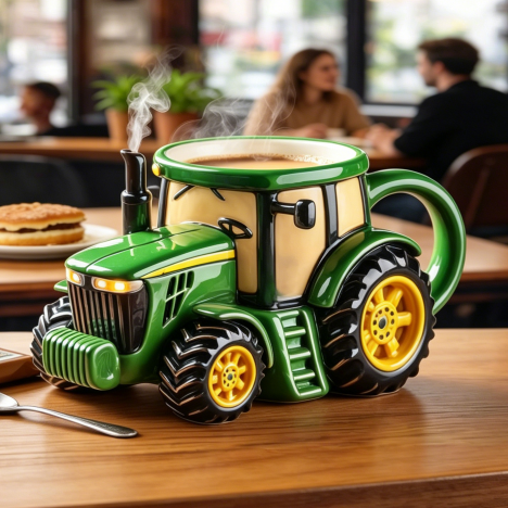 【Noutăți 2026 - 🔥Ofertă limitată la jumătate de preț】☕Cană de cafea retro creativă - Cană verde cu tractor