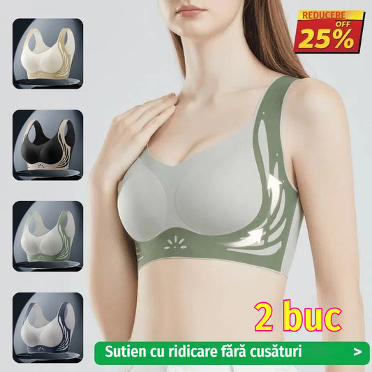 😍【2 bucată】Sutien push-up confortabil în stil vestă fără cusături❤️【40-85 kg】