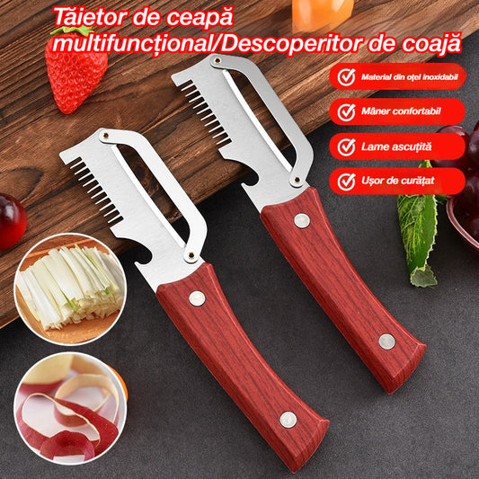 ✅Cumpără 1 și primești 1 gratuit (2 articole)🧅🔪 Curățător de bucătărie multifuncțional 3 în 1: Curățează, taie și deschide sticle!🔥