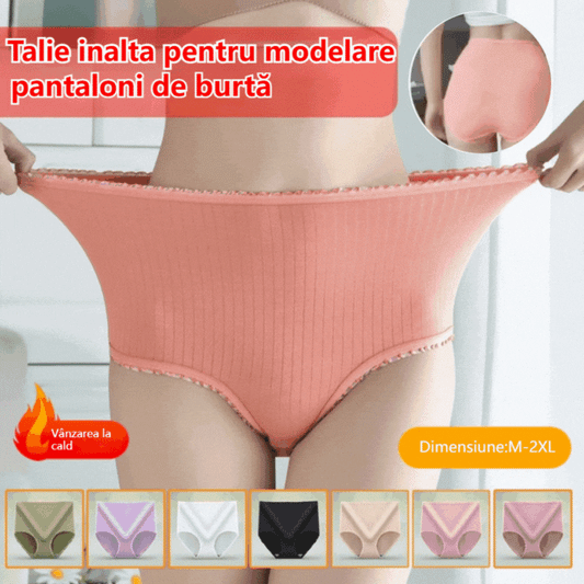 【🔥8 bucată】Lenjerie de damă de mărime mare, impermeabilă, antibacteriană, cu talie înaltă