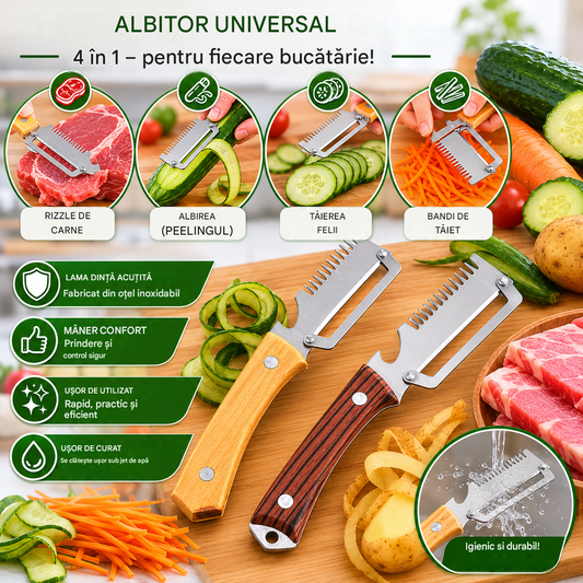 ✅Cumpără 1, primești 1 gratuit (două articole)🧅🔪 Curățător de legume multifuncțional 3 în 1: Curăță, toacă legume, taie carne, deschide sticle! 🔥