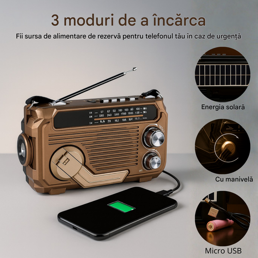 【Reducere 59%】🏕️ Lanternă radio AM multifuncțională portabilă