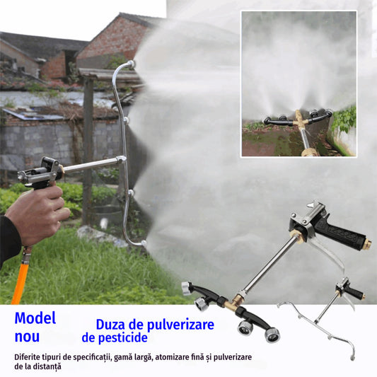 💦💦Noul pistol de pulverizare cu ceață fină și zonă largă este echipat cu patru duze în formă de evantai din oțel inoxidabil rezistent la rugină.