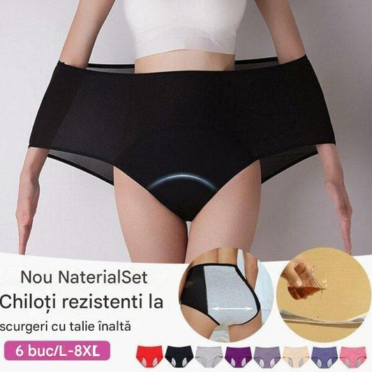 🔥🩲【L-8XL】【6 bucăți】2026 Nouă lenjerie de corp îmbunătățită cu talie înaltă rezistentă la scurgeri
