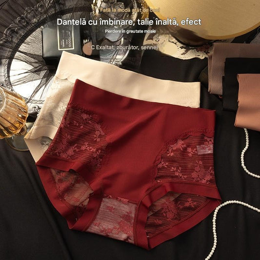 💕50% reducere 🔥【40-80 kg】Chiloți din dantelă fără cusături, foarte elastici, pentru femei, cu ajustare a abdomenului, ridicare și modelare a fundului ✅Plată la livrare