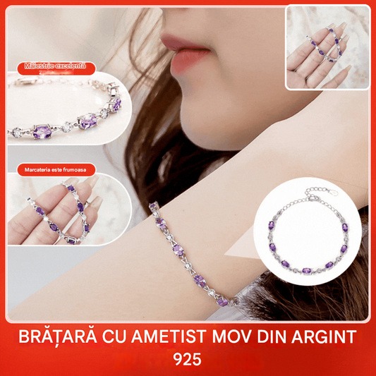 💞【Cumpara 1 obtine 1 gratuit】💜Bratara din argint cu ametist