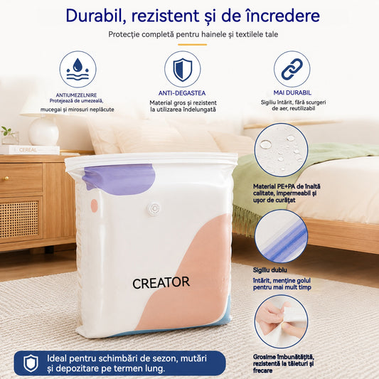 【Set 5 piese】Pungi de vidat haine fără pompă, design ranforsat pentru depozitare