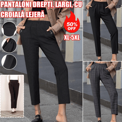 ✅👖【XL-5XL】Pantaloni mărime mare pentru femei de vârstă mijlocie și în vârstă, pantaloni drepți, lejeri, casual, slim【45-87.5kg】