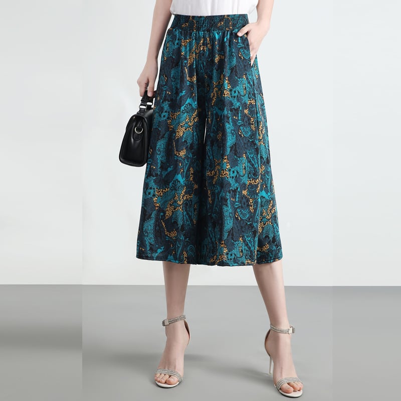 ❤️【M-5XL】2026 Noi pantaloni largi imprimați cu talie înaltă【40-100KG】