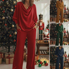 Set confortabil din două piese, tricou și pantaloni din catifea