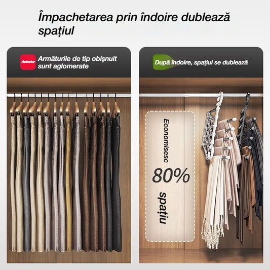 🔥Cu cât cumperi mai mult, cu atât economisești mai mult!🔥 Cuier telescopic pliabil multifuncțional pentru pantaloni, pentru uz casnic