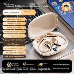 🔋Căști Bluetooth wireless fără ureche încorporată, cu cârlig pentru ureche și conducție osoasă🎙️🎧