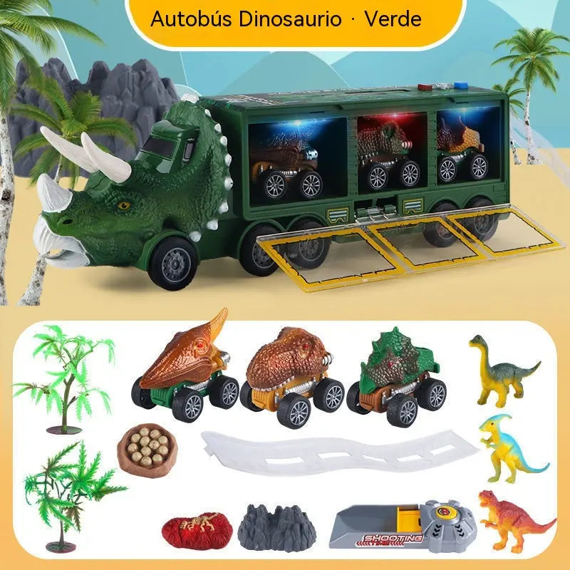 🦖🚛Camionul cu dinozauri care depozitează, lansează și distrează! 🎵✨