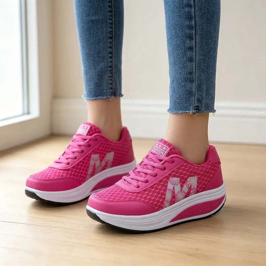 👟 Mers fără efort și confort maxim! Adidași ortopedici de damă cu talpă înaltă "Rocker" (Material respirabil cu plasă / Reduc oboseala / Mărimi 35-43)! ✨