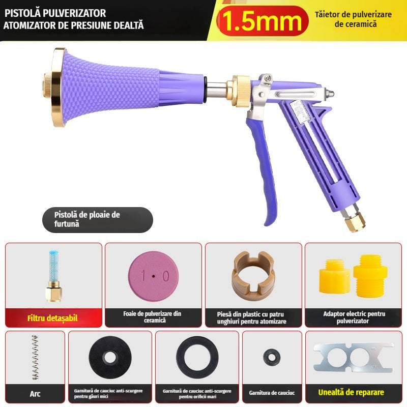 Pulverizator agricol de înaltă presiune cu filtru și duză rezistentă la vânt. Pulverizator agricol tip pompă cu piston.