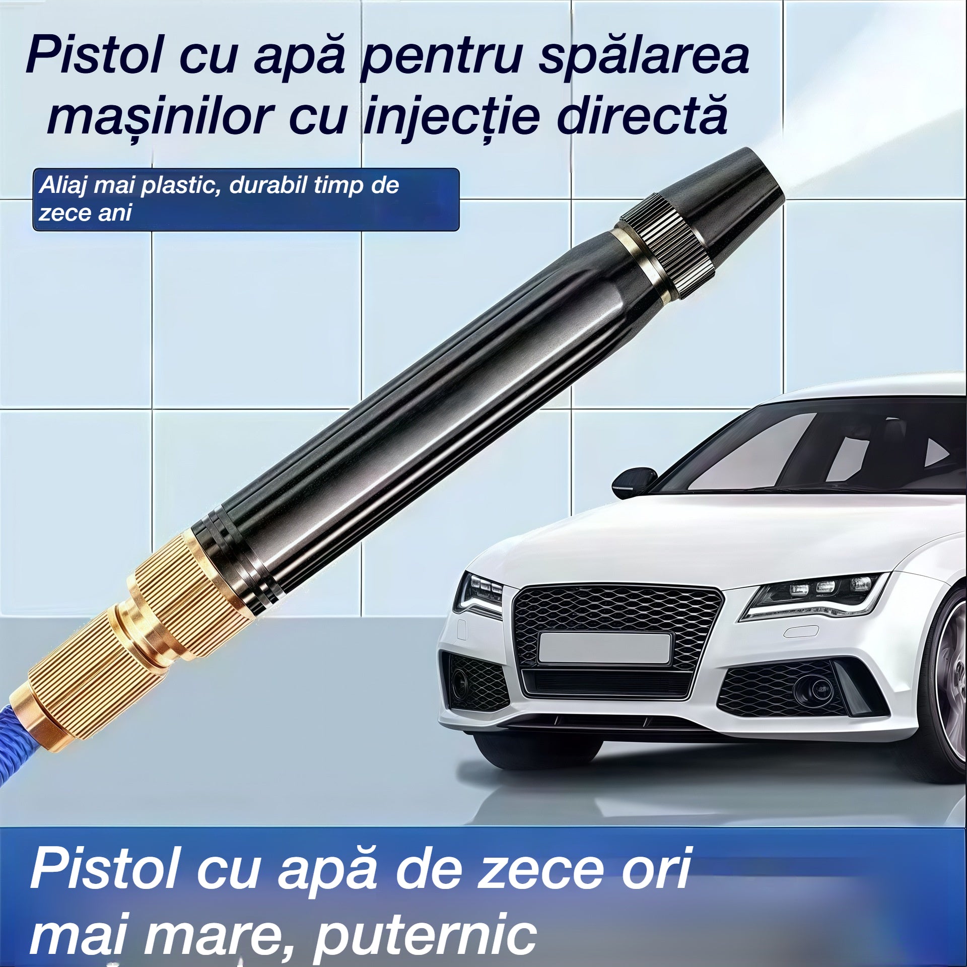 🚿 🔥Ultima zi a ofertei speciale! 🔥💧 Pistol cu apă sub presiune: pentru spălarea mașinilor, grădinărit, presiune de 10 ori mai mare, funcții multiple ⚡