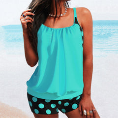 🏖️【S-4XL】Set de costum de baie sexy cu buline și bretele, mărime mare