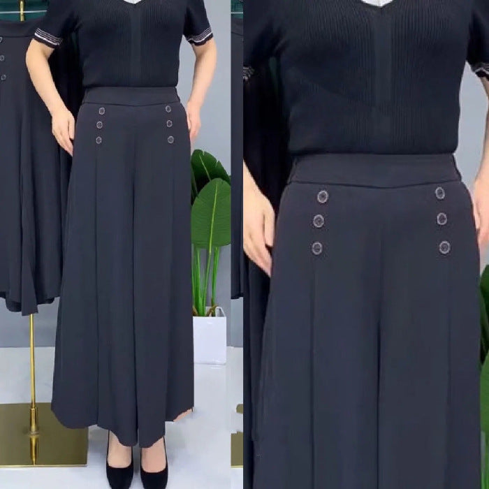 【45% OFF】💖【M-5XL】 Fusta drapată de damă la modă, cu picioare largi și talie înaltă