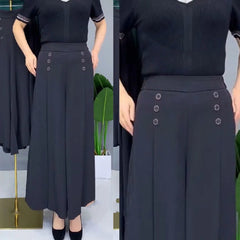 【45% OFF】💖【M-5XL】 Fusta drapată de damă la modă, cu picioare largi și talie înaltă