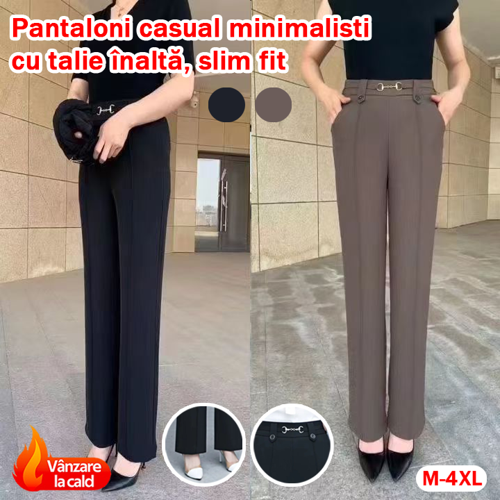 💟【49% OFF】【M-4XL】🔥Pantaloni drepți noi de înaltă calitate, pantaloni casual de îmbrăcăminte exterioară de vară, pantaloni simpli subțiri cu talie înaltă