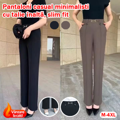💟【49% OFF】【M-4XL】🔥Pantaloni drepți noi de înaltă calitate, pantaloni casual de îmbrăcăminte exterioară de vară, pantaloni simpli subțiri cu talie înaltă