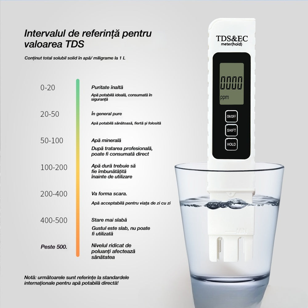 💧Cumpără 1, primești 1 gratuit🔍 Contor de apă digital TDS 3 în 1 – Verifică calitatea apei în câteva secunde ✨