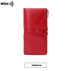 🔥💼Portofel multifuncțional, realizat manual din piele naturală, cu protecție antifurt, fermoar dublu.