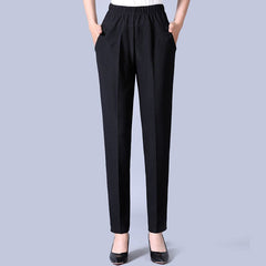 ✅👖【XL-5XL】Pantaloni mărime mare pentru femei de vârstă mijlocie și în vârstă, pantaloni drepți, lejeri, casual, slim【45-87.5kg】