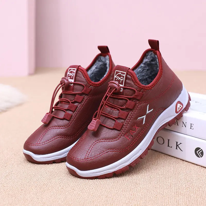 👢✨【35-41】Pantofi noi de damă pentru mers pe jos, pentru toamnă și iarnă, confecționați din piele naturală și realizați manual cu căptușeală din fleece de bumbac.