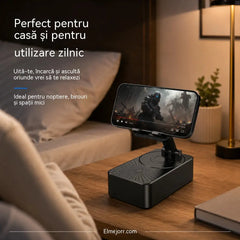 🔥3 în 1: Boxă Bluetooth + Încărcător + Suport telefon mobil cu rotire la 360° 📱🔊⚡