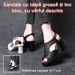 【35-40】👡Sandale de vară noi 2026, cu toc plat, cu vârful deschis, cu talpă groasă și toc plat, cu gura de pește (înălțimea tocului 5/7 cm)