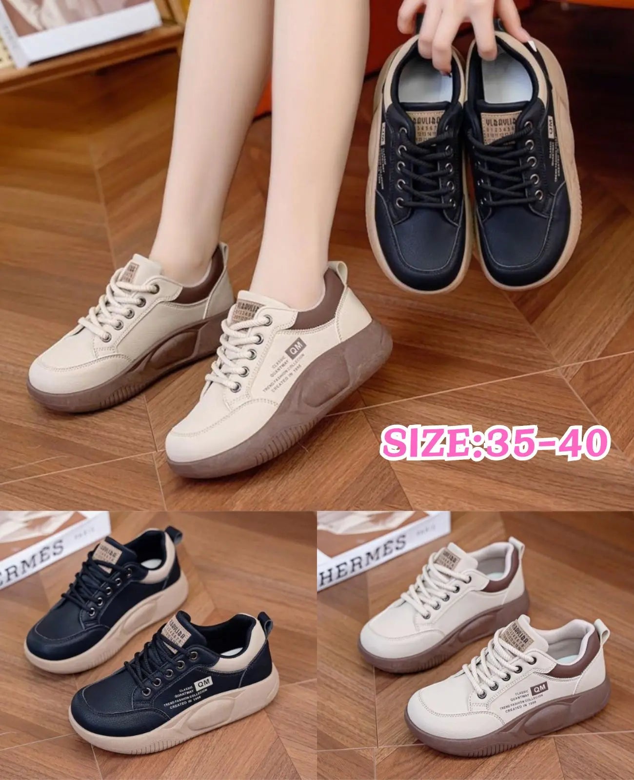 【Mărimi 35-40】Pantofi casual noi și la modă, cu talpă groasă