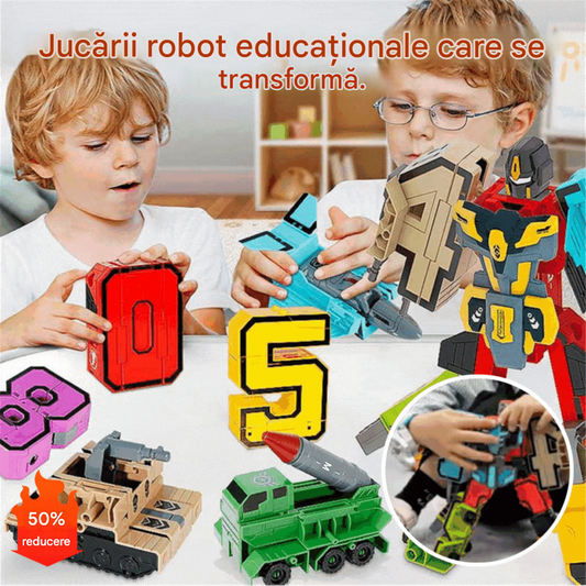 🔫【🏆Cel mai vândut produs🔥】👾 Puzzle pentru copii cu o combinație de litere și cifre, o jucărie educativă sub formă de robot transformabil.