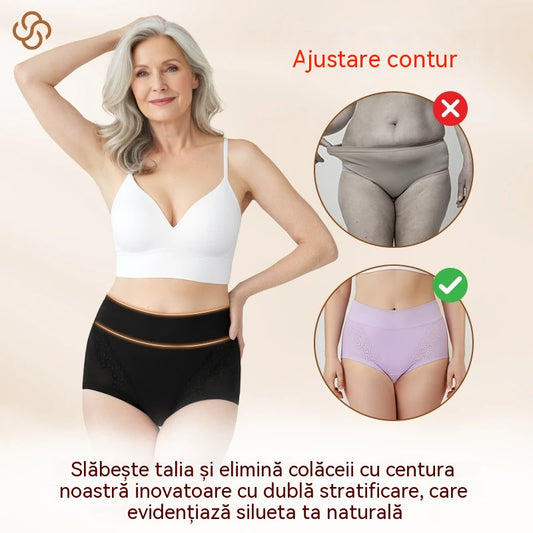 🔥🩲【6 bucăți】Lenjerie intimă antibacteriană cu talie înaltă, care controlează abdomenul