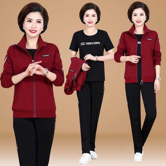 🔥😍50% reducere! [M-6XL] 🔥 [Jachetă + Tricou + Pantaloni] Set sport casual din trei piese