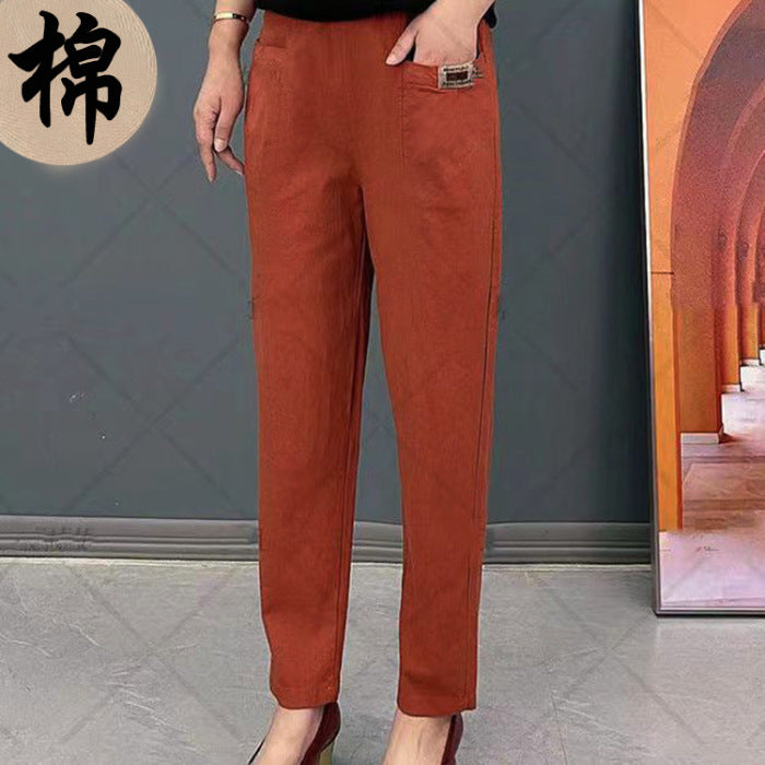 🔥👖【M-6XL】Mamele de vârstă mijlocie și în vârstă, de dimensiuni mari, casual, lejere, în stil nou, poartă pantaloni harem.