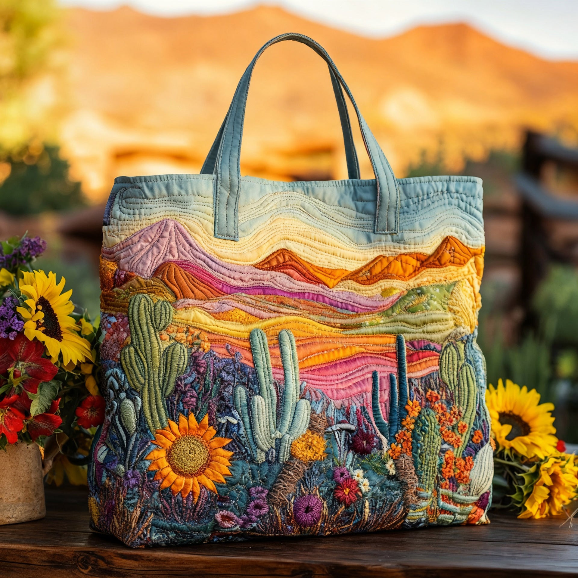 🔥👜Geantă tote cu model floral (43 cm lățime, 40 cm înălțime)