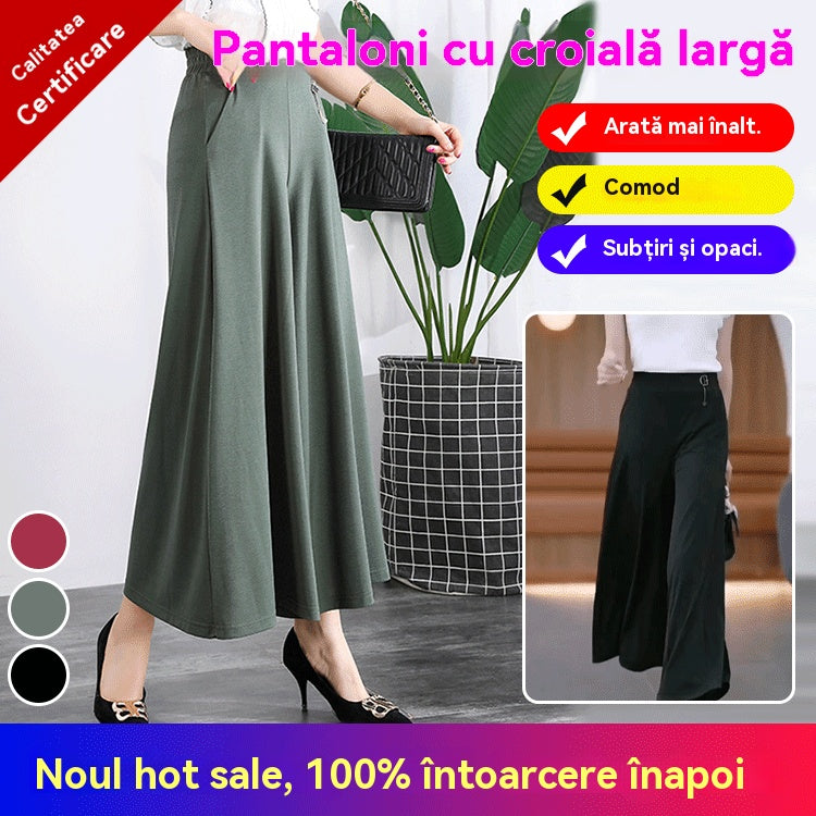 ❤️【M-5XL】2026 Pantaloni noi de dama de vară picioare late mătase de gheață până la glezne
