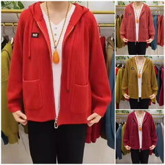 🏆【45-80 kg】💖2026 New Vertical Stripe Hooded cu glugă Monogrammed Zip Top