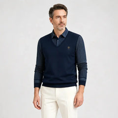👔🔥【M-4XL】Tricou polo nou pentru bărbați, de lungime medie, de iarnă, mărime plus, cu guler și căptușeală din fleece.