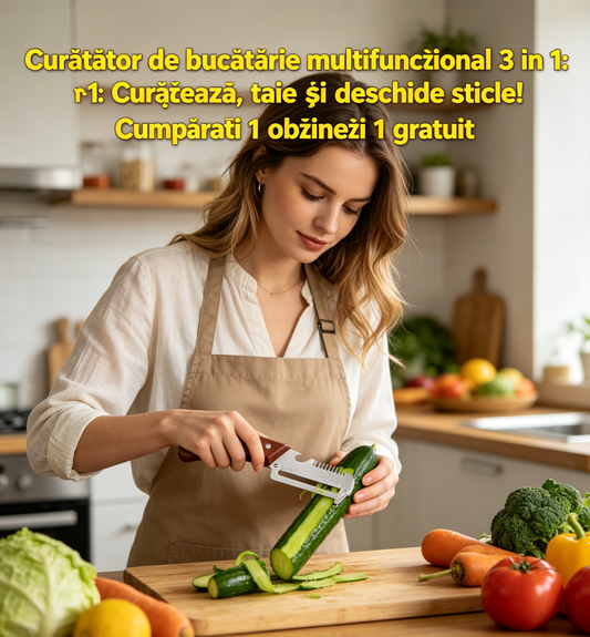 ✅【Cumpărați 1 obțineți 1 gratuit】2 buc🧅🔪Curățător de bucătărie multifuncțional 3 în 1: Curățează, taie și deschide sticle!🔥