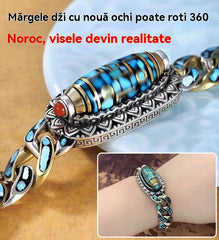 ✨️💝 Brățară din argint 925, retro, cu șase cifre, turcoaz, cu mărgele de transfer Mantra