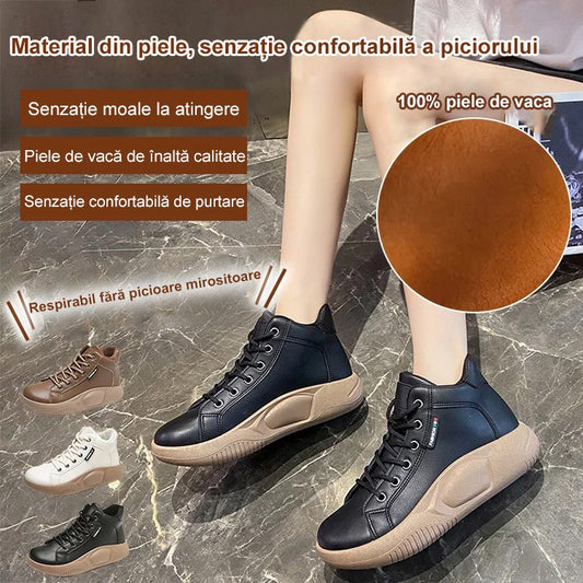 Pantofi retro rocking cu talpă groasă din piele de vacă în stil nou, pantofi casual versatili la modă