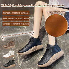 Pantofi retro rocking cu talpă groasă din piele de vacă în stil nou, pantofi casual versatili la modă